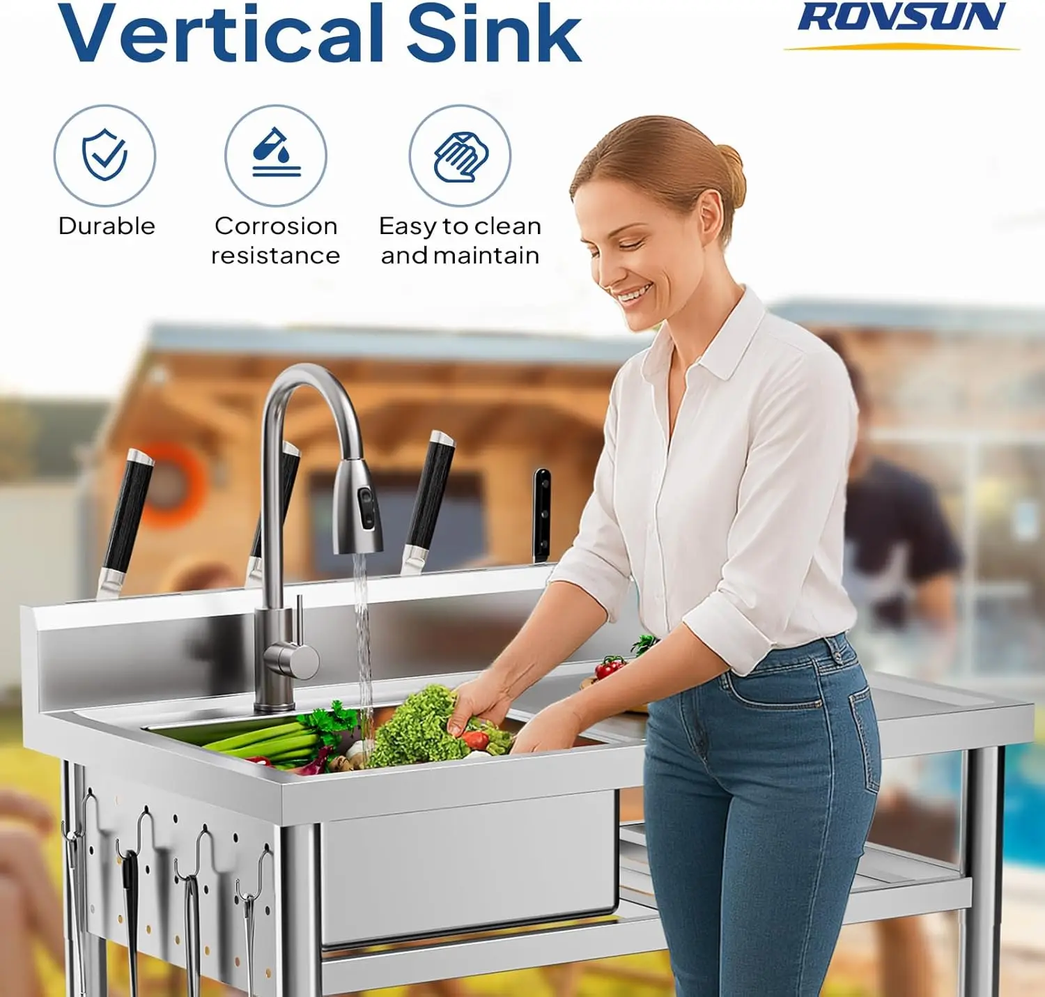 Stainless Steel Utility Sink,  - Commercial Kitchen Double Sink ulasan dan harga