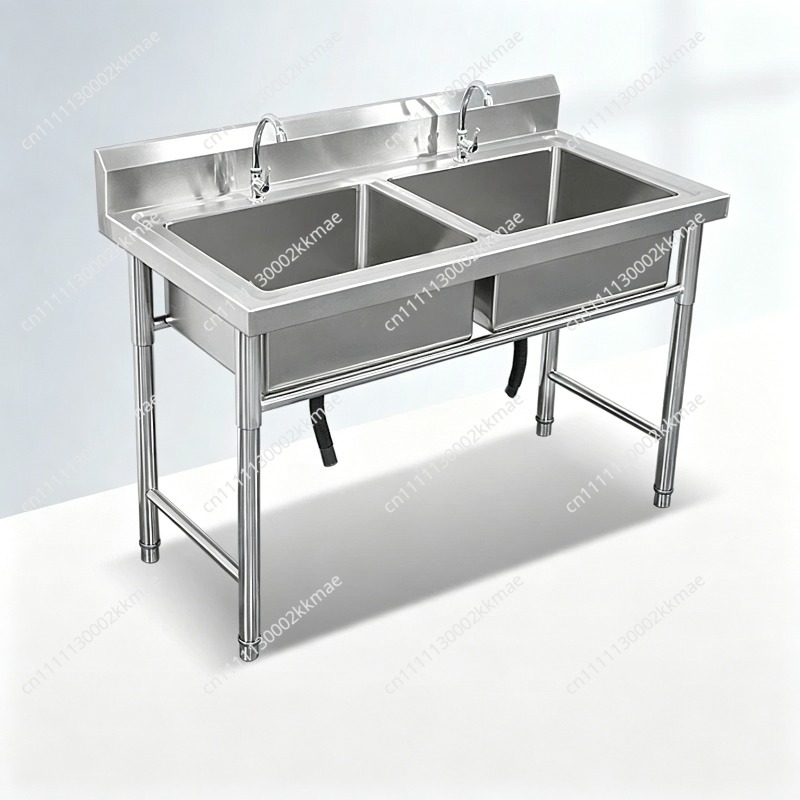 Commercial 304 Stainless Steel - Commercial Kitchen Double Sink ulasan dan harga