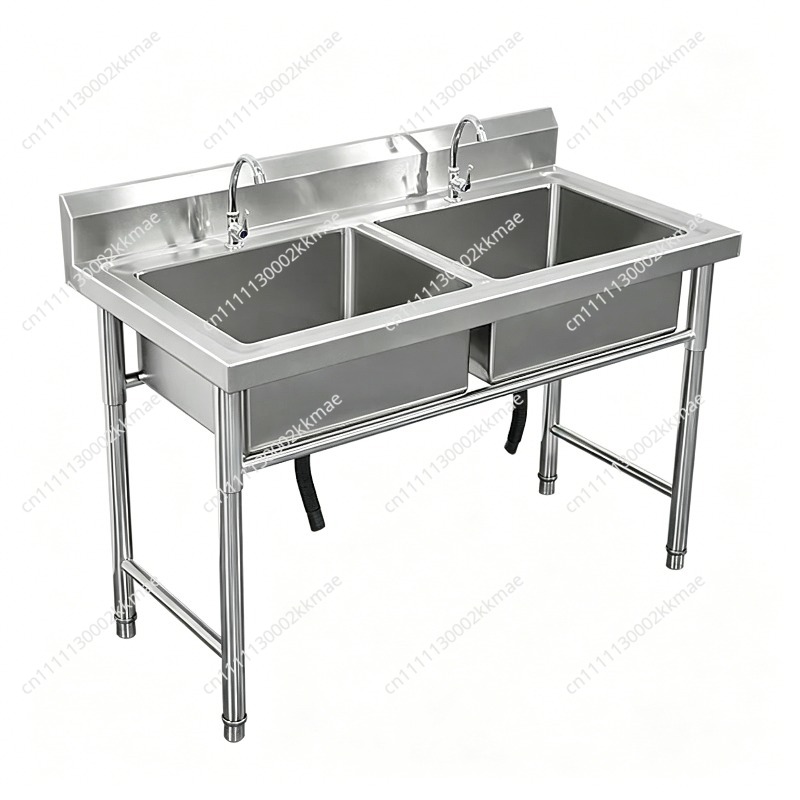 Commercial 304 Stainless Steel - Commercial Kitchen Double Sink ulasan dan harga