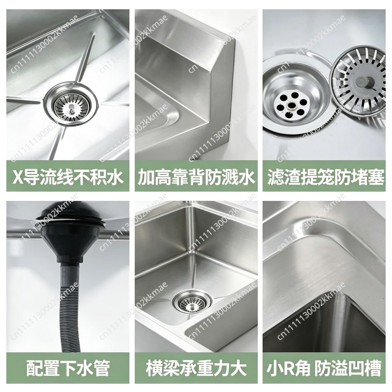 Commercial 304 Stainless Steel - Commercial Kitchen Double Sink ulasan dan harga