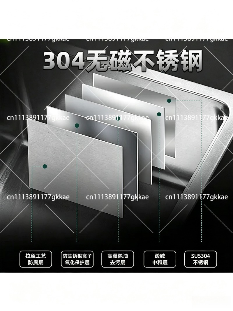 Thickened 304 Stainless Steel  - Commercial Kitchen Double Sink ulasan dan harga