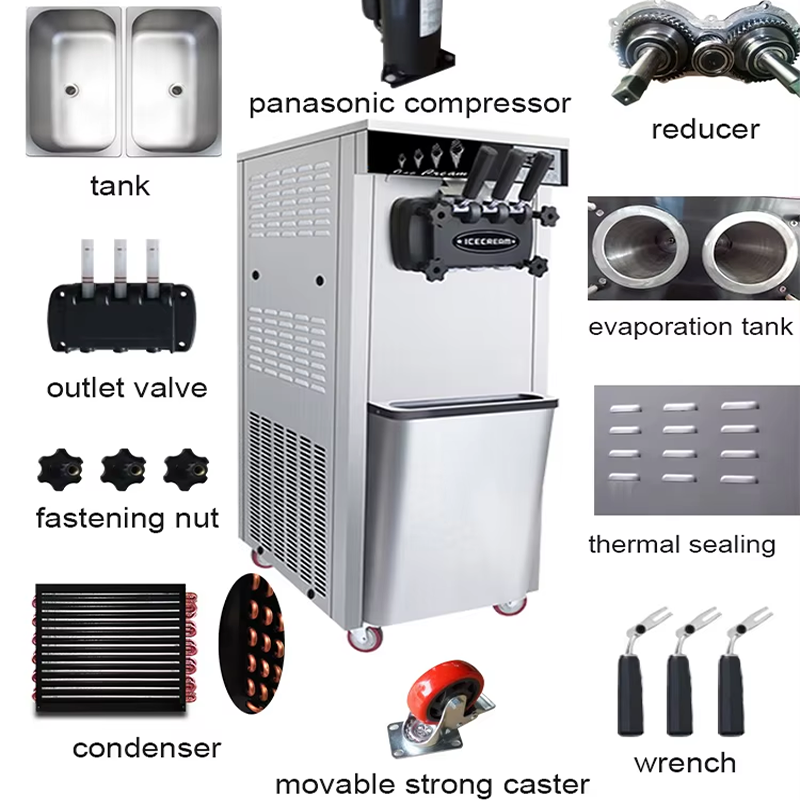 Automatic Three-Flavor Soft Se - Commercial Ice Maker ulasan dan harga