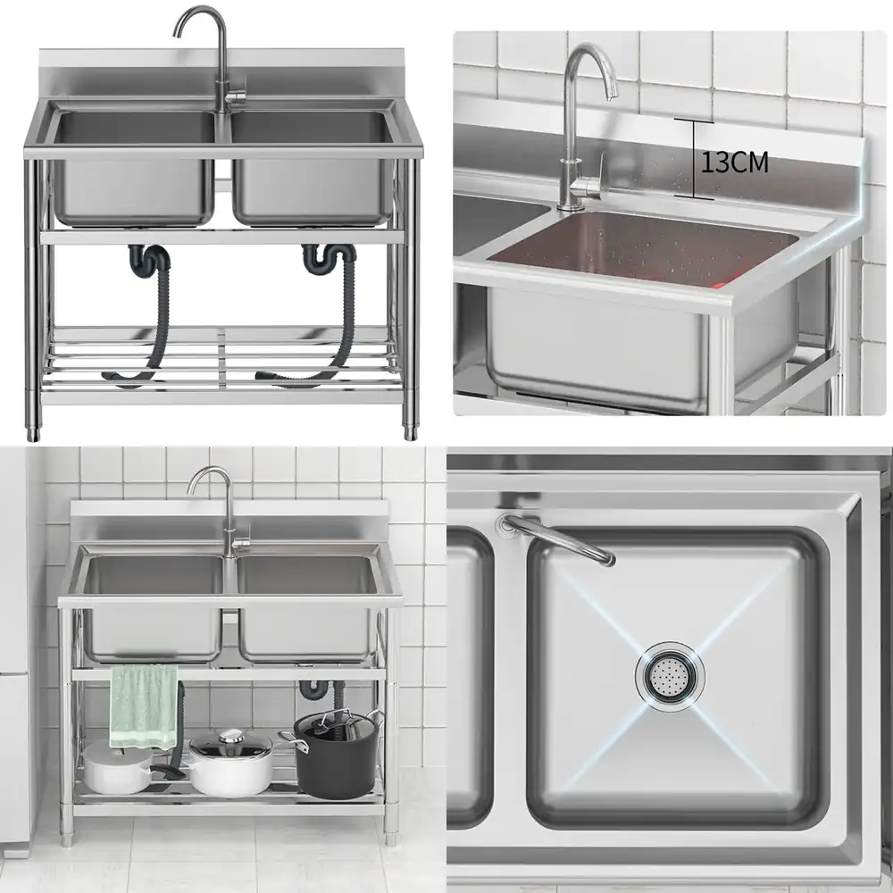 2026-stainless steel pool kitc - Commercial Kitchen Double Sink ulasan dan harga