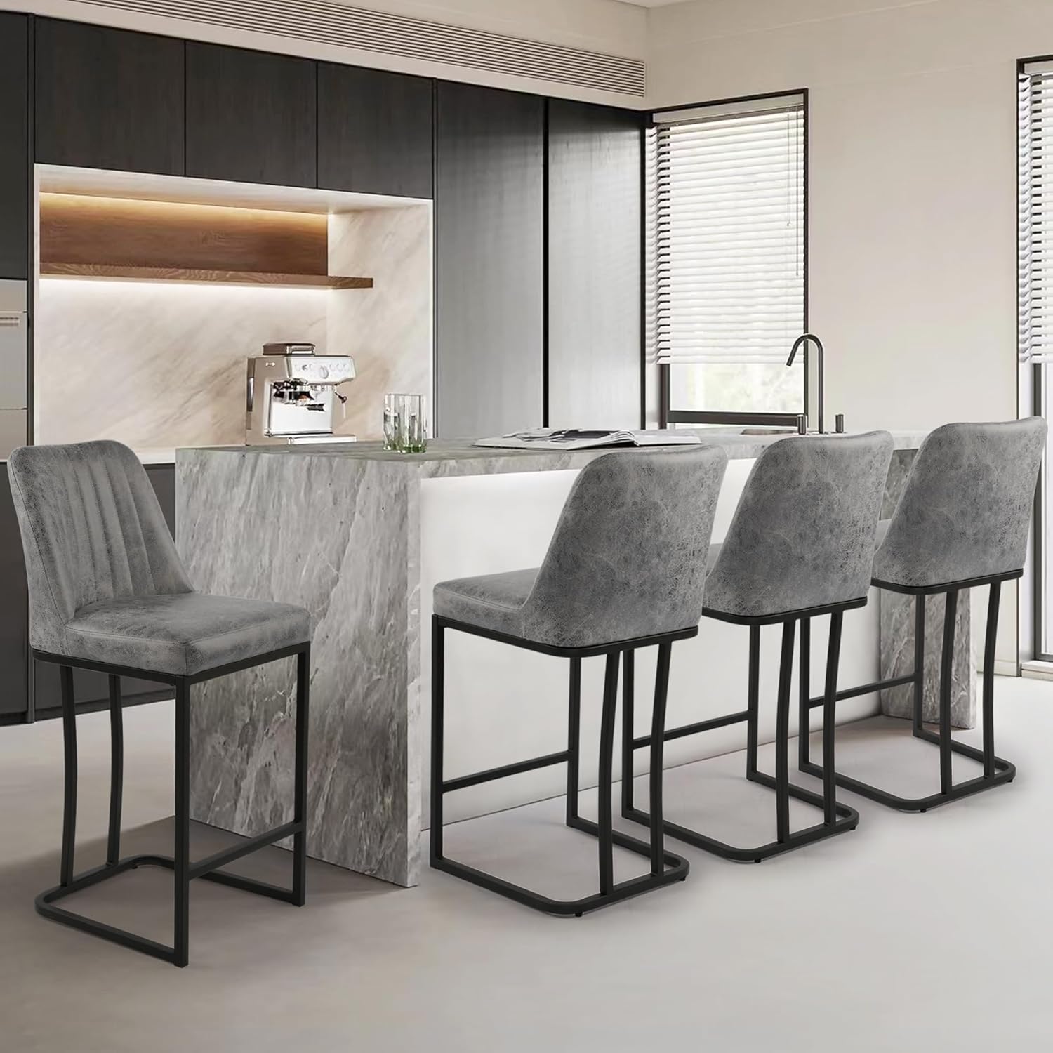 24.8 inch Bar Stools Set of 4, - Commercial Kitchen Counter ulasan dan harga