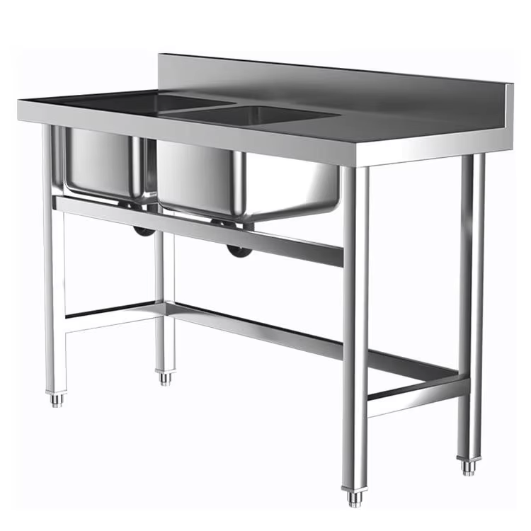 Commercial Hotel Kitchen Equip - Commercial Kitchen Double Sink ulasan dan harga