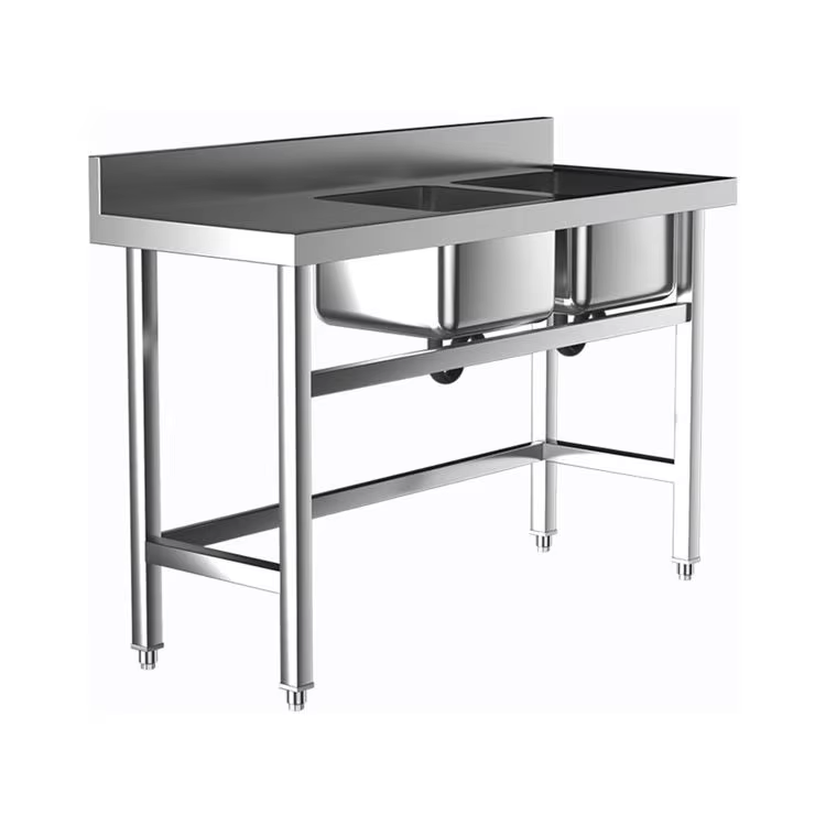 Commercial Hotel Kitchen Equip - Commercial Kitchen Double Sink ulasan dan harga
