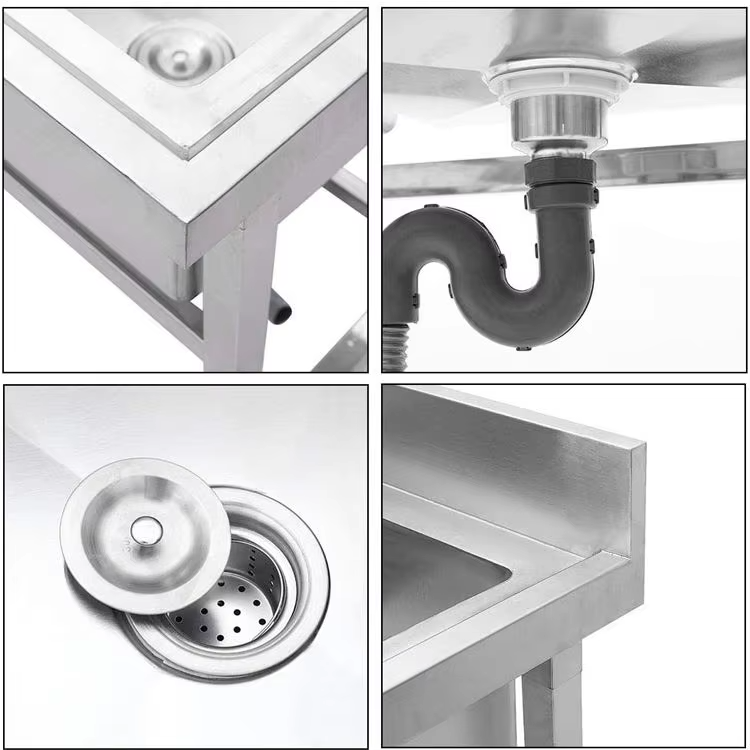 Commercial Hotel Kitchen Equip - Commercial Kitchen Double Sink ulasan dan harga