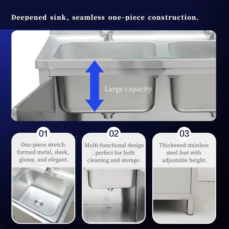 Commercial Stainless Steel Sin - Commercial Kitchen Double Sink ulasan dan harga