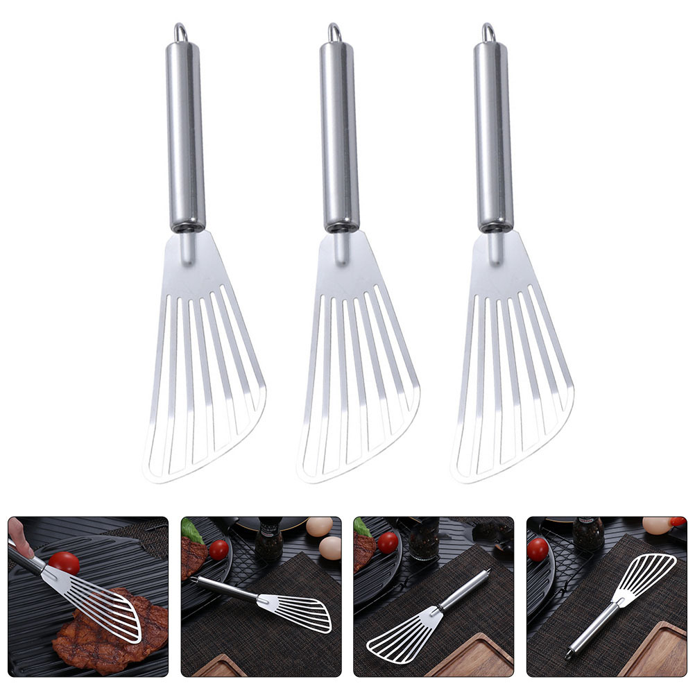 3pcs Stainless Steel Spatula F - Commercial Kitchen Cooking ulasan dan harga
