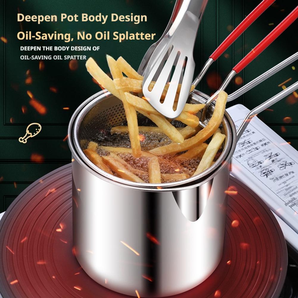 Stainless Steel Deep Fryer Pot - Commercial Kitchen Cooking ulasan dan harga